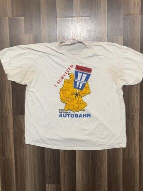 Vintage “I Survived The German Autobahn” Shirt Mens Medium